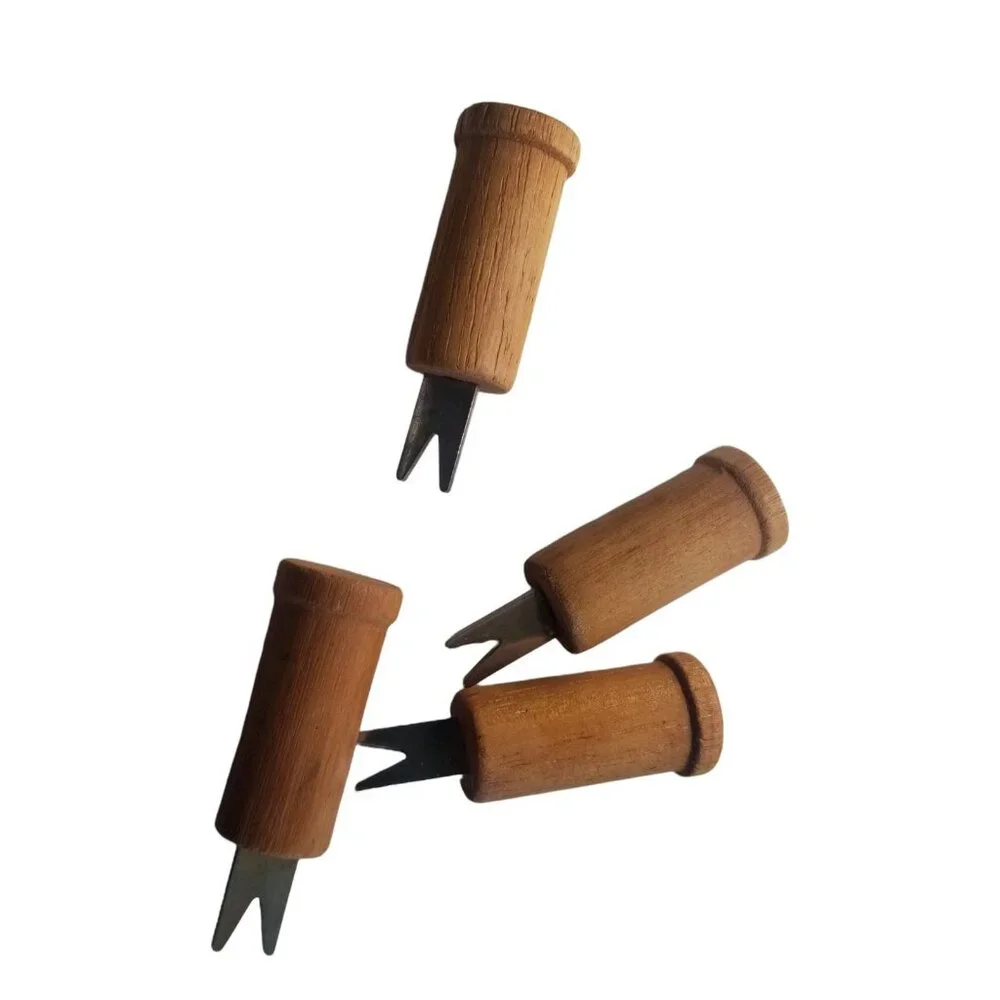Barbecue Skewers Corn Picks Set BBQ Wood Stainless Steel Grilling Kabob Kebab